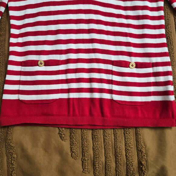 Lauren Ralph Lauren Womens Preppy Nautical Cassic Striped Sweater S Red White - Picture 4 of 9
